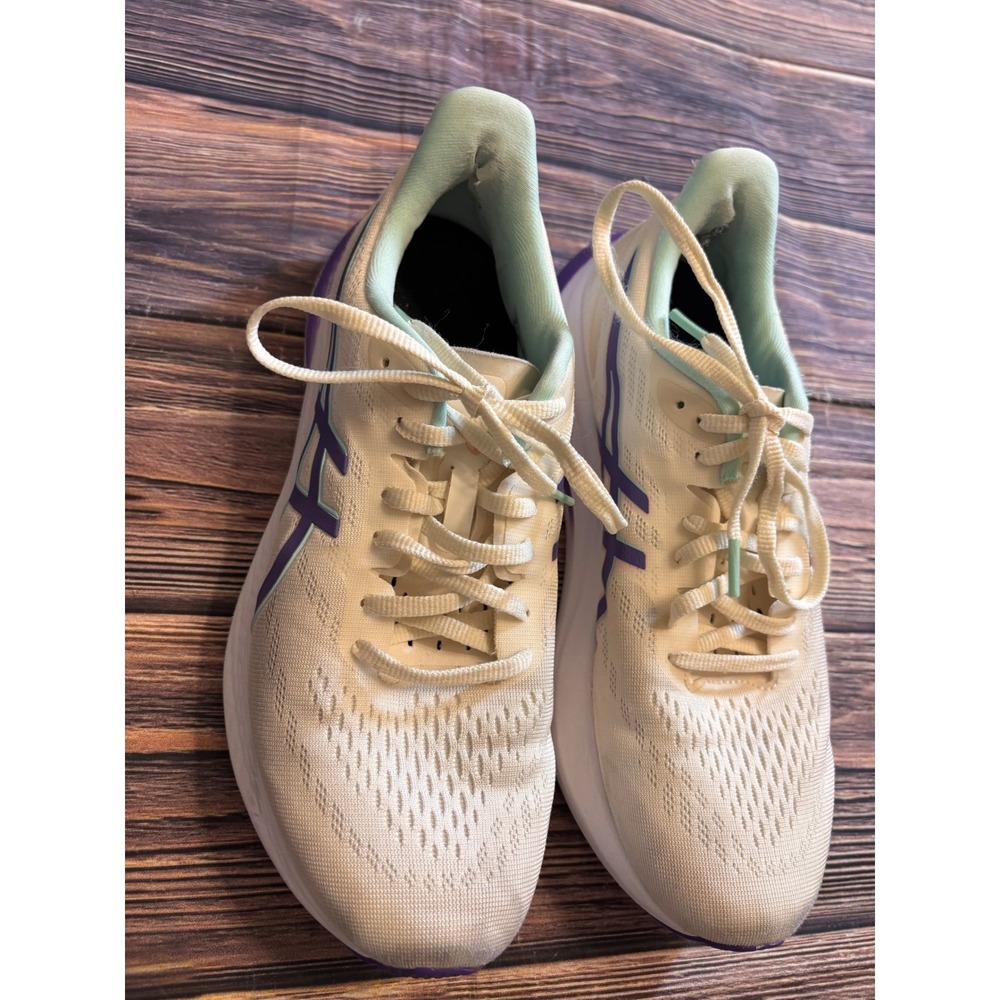 ASICS GT-2000 12 Running Shoes Womens Size 9.5 Cream Violet 1012B616 Lace Up - Picture 3 of 15
